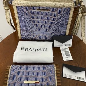 Brahmin Carrie Crossbody Washed Indigo Ipanema and Ady Wallet.     Price is FIRM